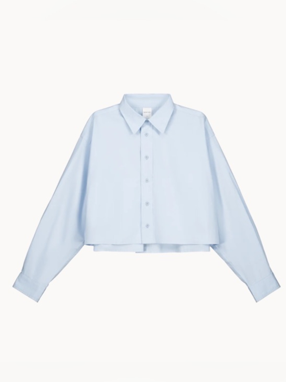 Kowtow Lauren Cropped Button Down Shirt Blue Size Medium - Picture 7 of 7